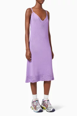 Buy Balenciaga Purple Slip Dress in Lace Viscose Knit For Women Online |  Ounass Qatar