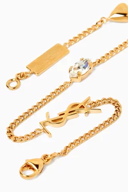 Buy SAINT LAURENT Gold Cassandre Heart Charm Bracelet in