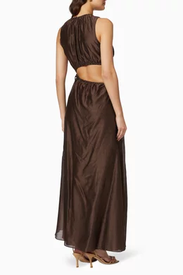 Buy SIR The Label Brown Anja Asymmetrical Dress For Women Online | Ounass  Qatar