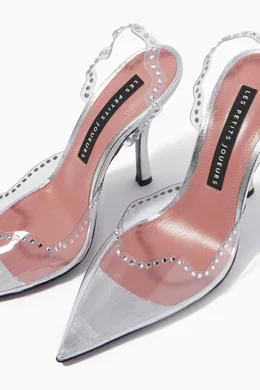 Buy Les Petits Joueurs Silver Jerry Waves Slingback Pumps in