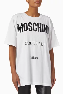 Buy Moschino White Moschino Couture Oversized T-shirt in Organic