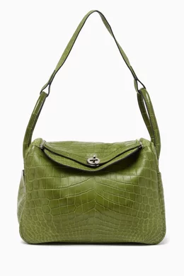 Buy Hermes Pre Loved Green Lindy 30 Bag in Crocodile Leather For Women Online Ounass Qatar