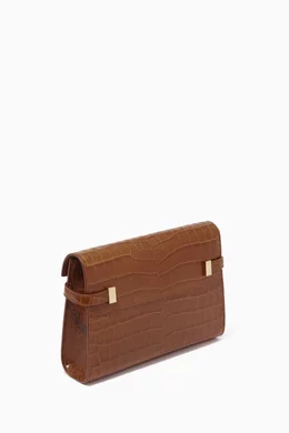 Buy SAINT LAURENT Brown Small Manhattan Shoulder Bag in Grain De