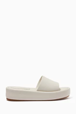 Buy Schutz White Fluid Nature Slides in Leather For Women Online