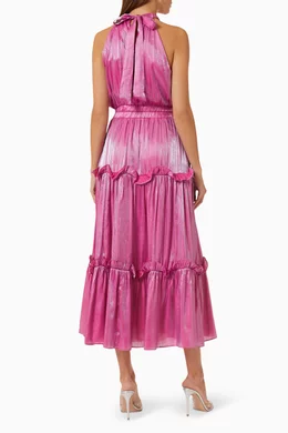 Buy Elliatt Pink Teagan Tiered Maxi Dress For Women Online | Ounass Qatar