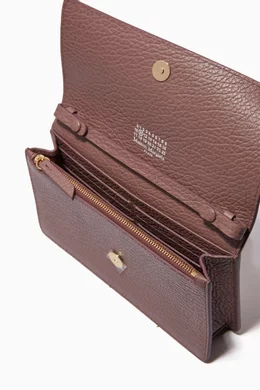 Buy Maison Margiela Pink Stitch Chain Wallet in Leather For