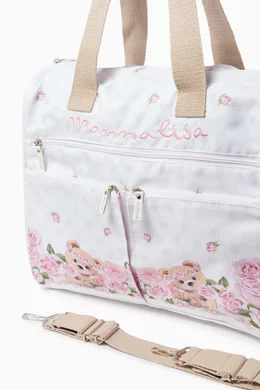 Buy Monnalisa White Floral Ottoman Changing Bag in Jersey For Baby
