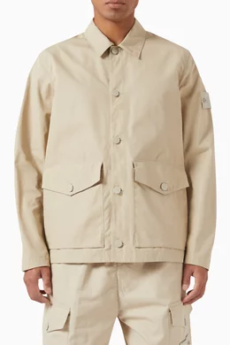 Buy Stone Island Neutral Compass Logo Patch Jacket in Cotton For