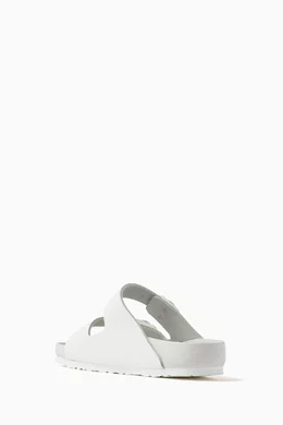 Buy Birkenstock White Arizona Narrow Sandals in Natural Leather