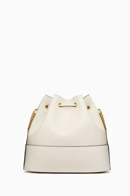 ショルダーバッグ・ポシェット 25AW VALENTINO GARAVANI V-logo leather bucket bag white Valentino Garavani - Rockstud White Leather Mini Bucket Bag