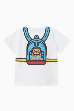 Buy A Bathing Ape White Baby Milo Daypack Logo T-shirt in Cotton