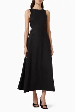 chinese dress ladies Clea Open Back Maxi Dress Black / XL