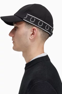 Buy Fred Perry Black Contrast Tape Cap in Tricot For Men Online