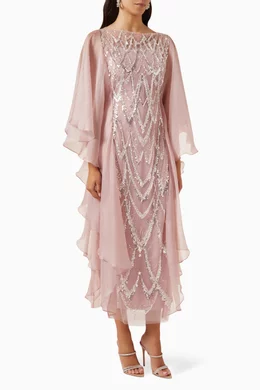 Buy Velvety Couture Pink Riona Dress in Organza For Women Online | Ounass  Qatar