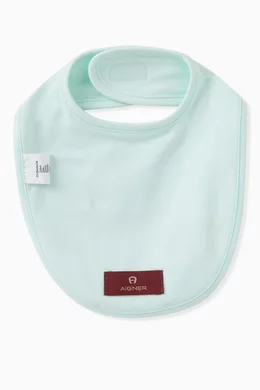 Buy AIGNER Blue Logo Print Bib in Pima Cotton For Baby Boys Online