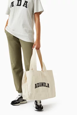 Buy Adanola Neutral Varsity Tote Bag in Recycled-cotton For