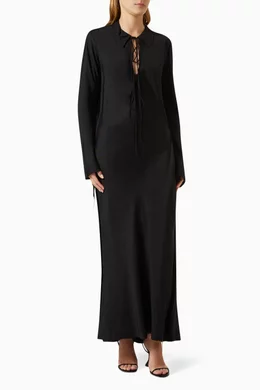 long black plus size dress with sleeves Anne Klein Plus Size Classic Wrap Dress - Black