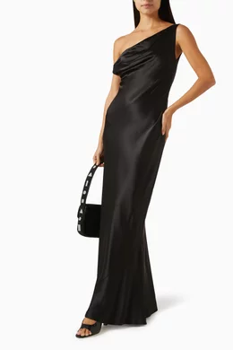 staud ashanti draped satin maxi dress STAUD Ashanti Dress
