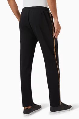 Buy Fred Perry Black Chequerboard Tape Sweatpants in Cotton-twill