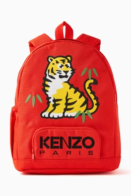 Buy KENZO KIDS Red Logo embroidered Backpack For Boys Online Ounass Qatar