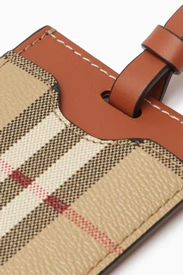 【関税＆送料込み】Burberry Check Leather Luggage Tag Acces Burberry Black Leather Luggage Tag Burberry | TLC