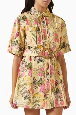 Buy Significant Other Multicolour Lark Mini Shirt Dress in Linen For Women  Online | Ounass Qatar
