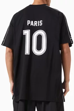 オーバーサイズ　balenciaga 黒シャツ PARIS 10番　　サッカー balenciaga サッカーユニフォーム 黒 PARIS 10 - メルカリ