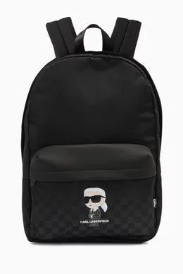 Buy Karl Lagerfeld Kids Black K/Ikonik Checkered Backpack in  display picture 2