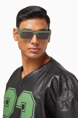 Buy Off-White Green Moberly Sunglasses in Acetate For Men