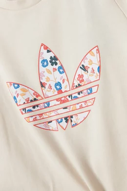 Buy adidas Neutral Floral Trefoil T-shirt Dress in Cotton Jersey