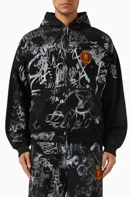 Buy Balenciaga Black Unisex Skater Zip-up Hoodie Medium-fit in Archetype  Fleece For UNISEX Online | Ounass Qatar