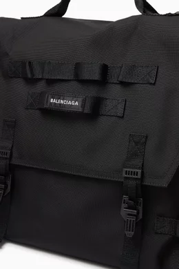 Buy Balenciaga Black Large Army Messenger Bag in Recycled