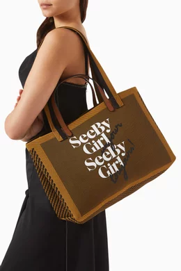 Buy See By Chloe Green See By Bye Girl Tote Bag in Textile Leather For Women Online Ounass Qatar