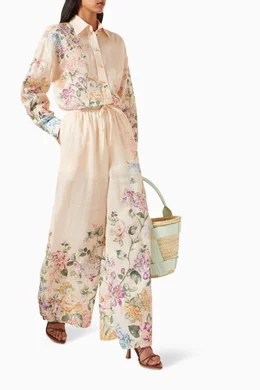 【Zimmermann】Halliday フローラル シルクパラッツォパンツ Zimmermann】Halliday フローラル シルクパラッツォパンツ