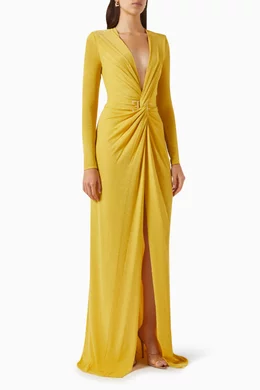 オールインワン・サロペット Elisabetta Franchi Citron Pale Yellow Maxi Dress Elisabetta Franchi Citron Pale Yellow Maxi Dress | THE LIST