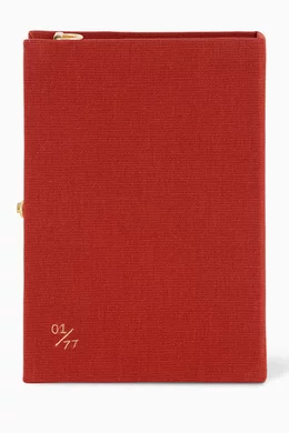 Buy Olympia Le Tan Red Morocco Embroidered Book Clutch in Silk