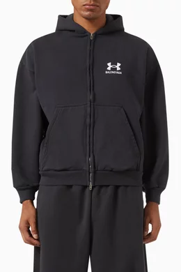 Buy Balenciaga Black x Under Armour® Unisex Zip-up Hoodie in