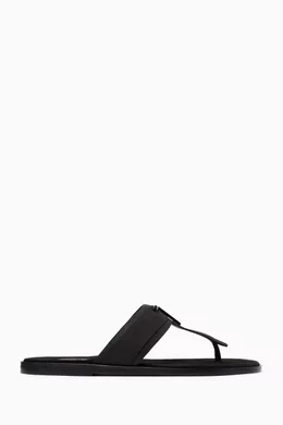 Buy TOM FORD Black Brighton Slide Sandals in Leather For Men