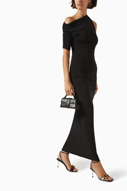 Buy Jacquemus Black La Robe Drapeado Dress in Viscose Blend
