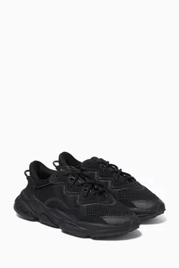 Buy adidas Black Ozweego Sneakers in Textile Leather For Boys