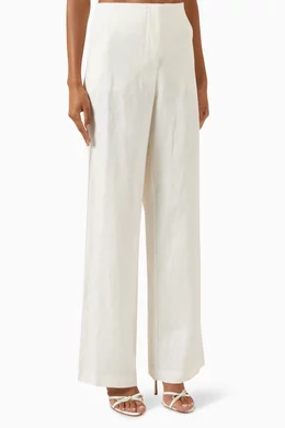 Buy Faithfull The Brand White Lulea Pants in Linen For Women