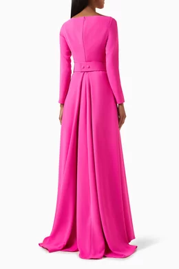 Buy Solace London Pink Shayla Belted Gown For Women Online