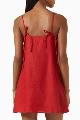 knee length dresses for ladies Reformation Cherry Marella Linen Dress