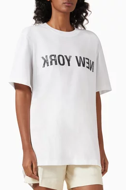 Buy Helmut Lang White New York Seatbelt T-shirt in Cotton