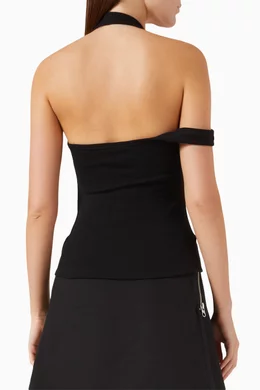 Buy Courreges Black Asymmetric 90s Tank Top in Cotton Jersey For Women  Online | Ounass Qatar