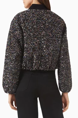 Buy Rag Bone Multicolour Samira Sequin Bomber Jacket in Bouclé