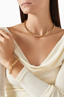 Buy Bottega Veneta Gold Shape Chain Necklace in 18kt Gold