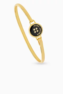 Buy Marc Jacobs Black The Button Hinge Bracelet in Gold plated Brass For Women Online Ounass Qatar