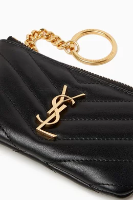 Saint laurent monogram matelassé leather zip pouch top