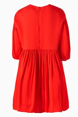 Buy KENZO KIDS Red Snake Logo embroidered Dress in Viscose taffeta For Girls Online Ounass Qatar